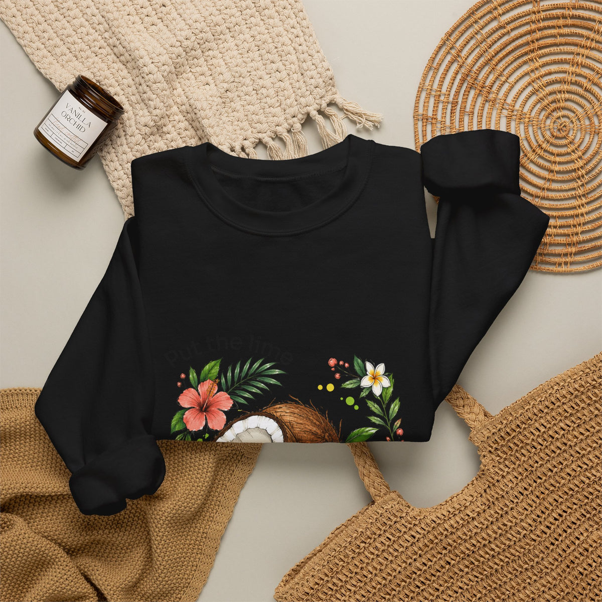 Put the Lime in the Coconut Tropical Floral Crewneck Sweatshirt