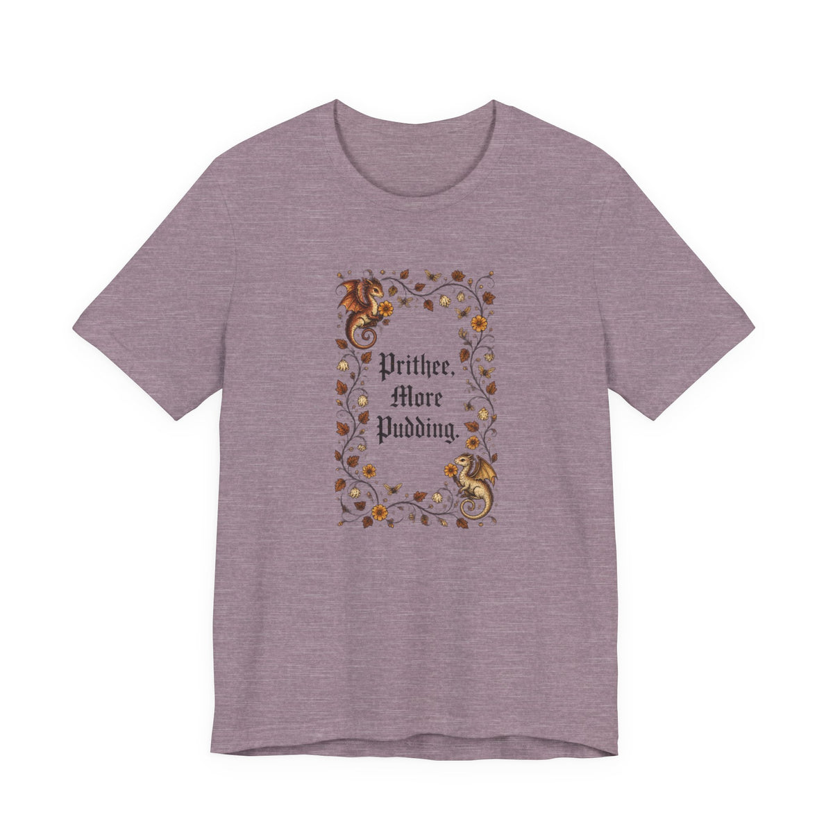Dragon Floral Frame - Medieval Humor T-Shirt