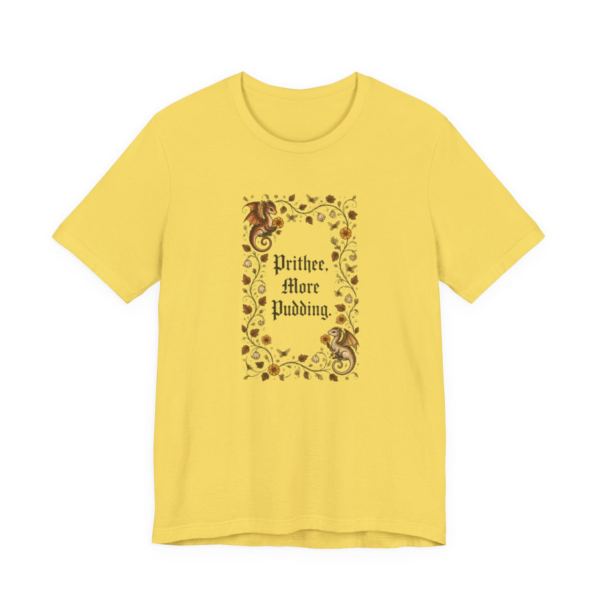 Dragon Floral Frame - Medieval Humor T-Shirt