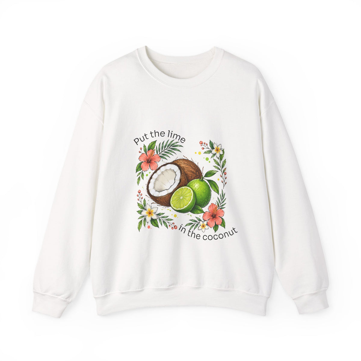 Put the Lime in the Coconut Tropical Floral Crewneck Sweatshirt