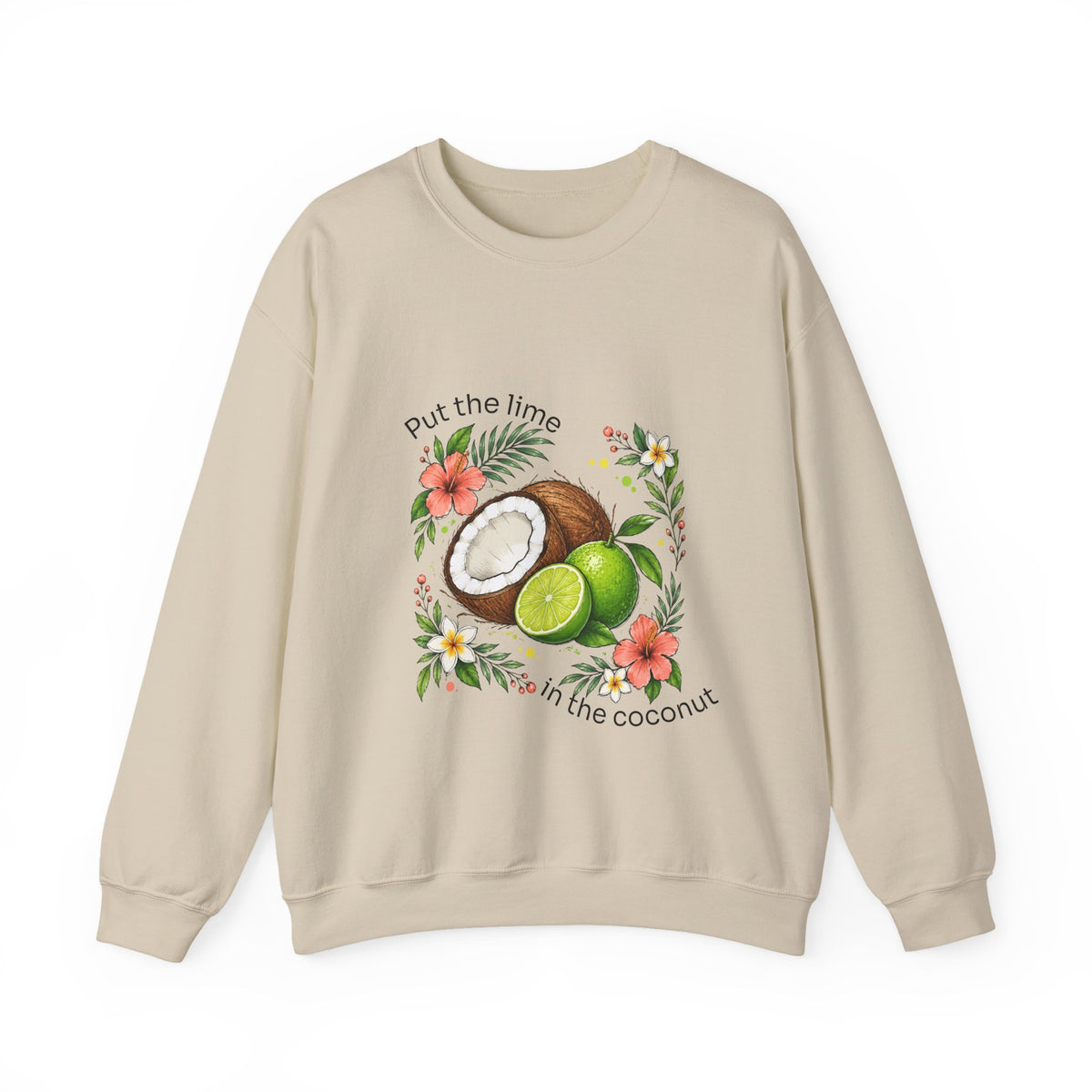 Put the Lime in the Coconut Tropical Floral Crewneck Sweatshirt