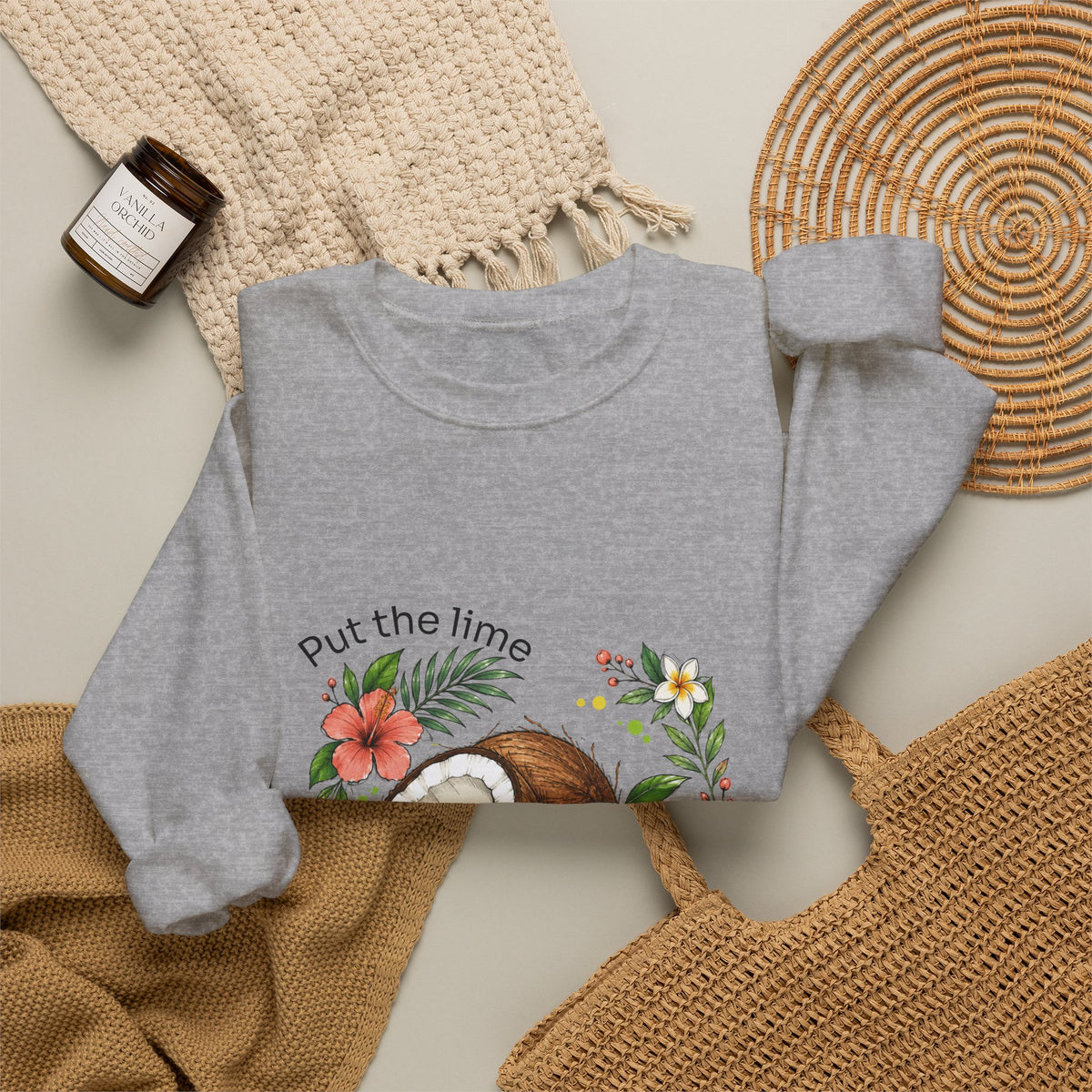 Put the Lime in the Coconut Tropical Floral Crewneck Sweatshirt