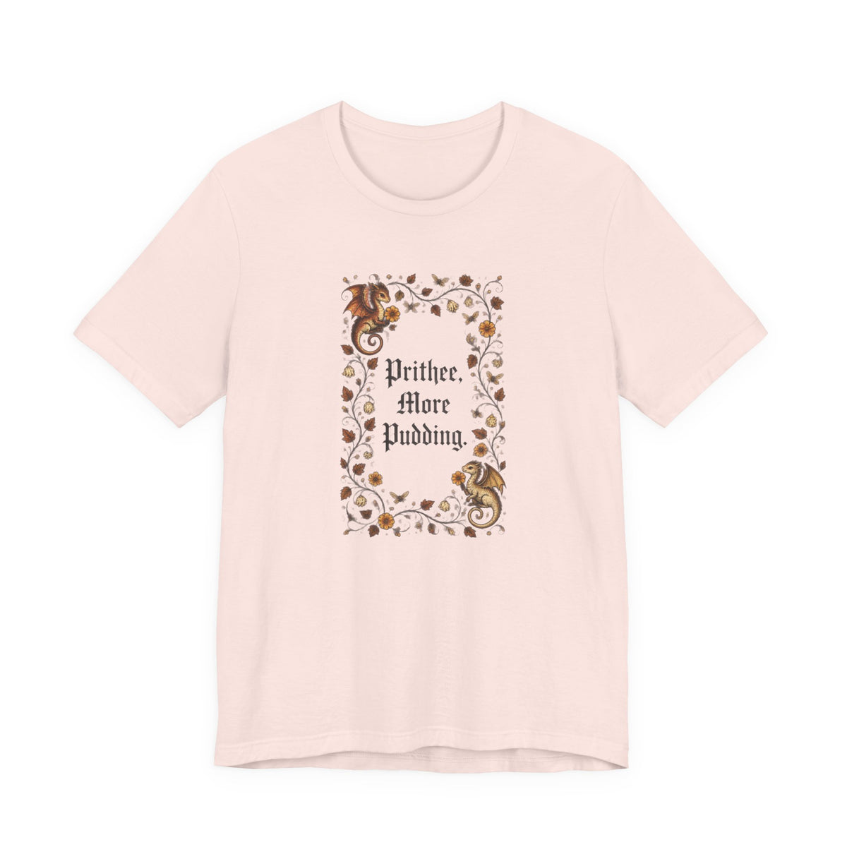 Dragon Floral Frame - Medieval Humor T-Shirt