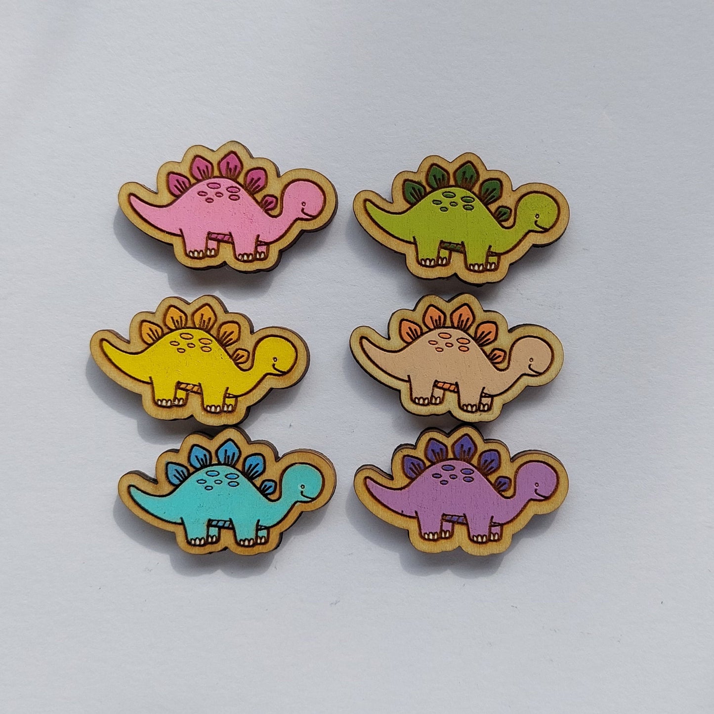 Cute Wooden Dinosaur Fridge Magnets | Set of 6 Colorful Dino Decor | handcrafted wooden dino magnets| Handmade Gift