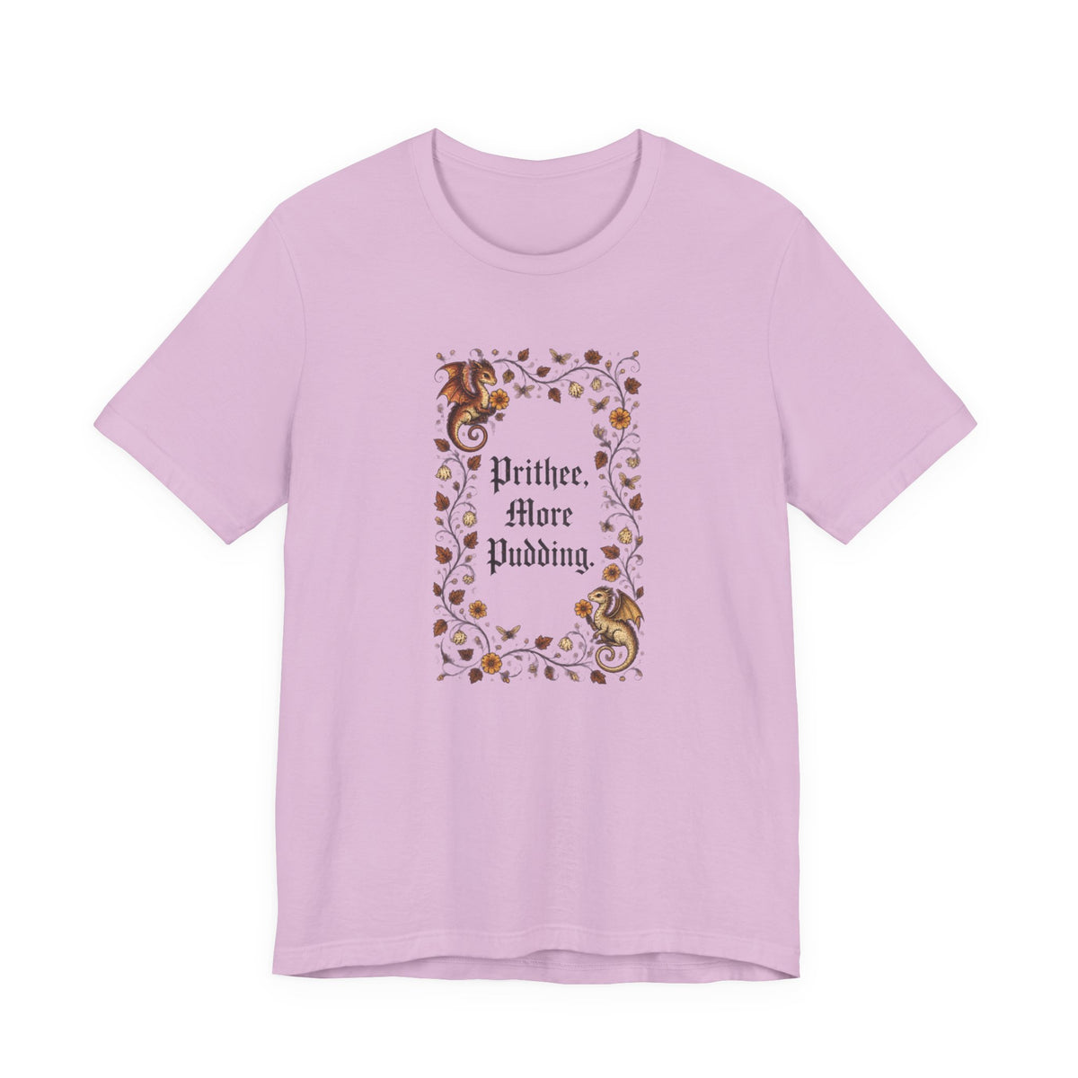 Dragon Floral Frame - Medieval Humor T-Shirt