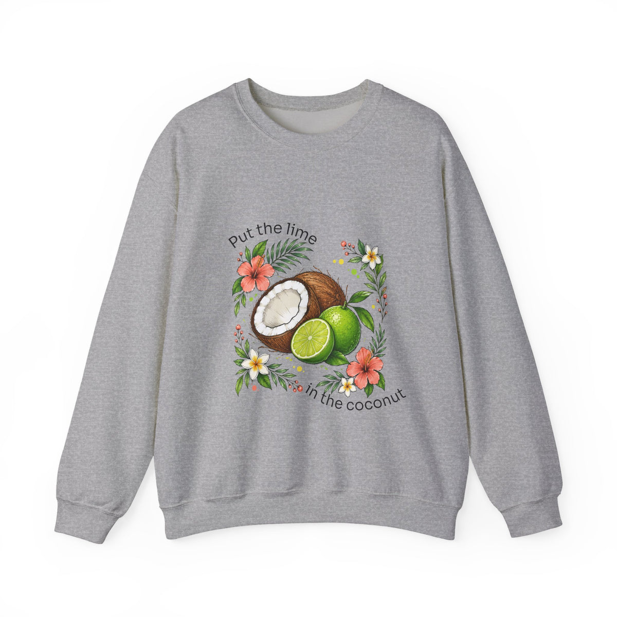 Put the Lime in the Coconut Tropical Floral Crewneck Sweatshirt