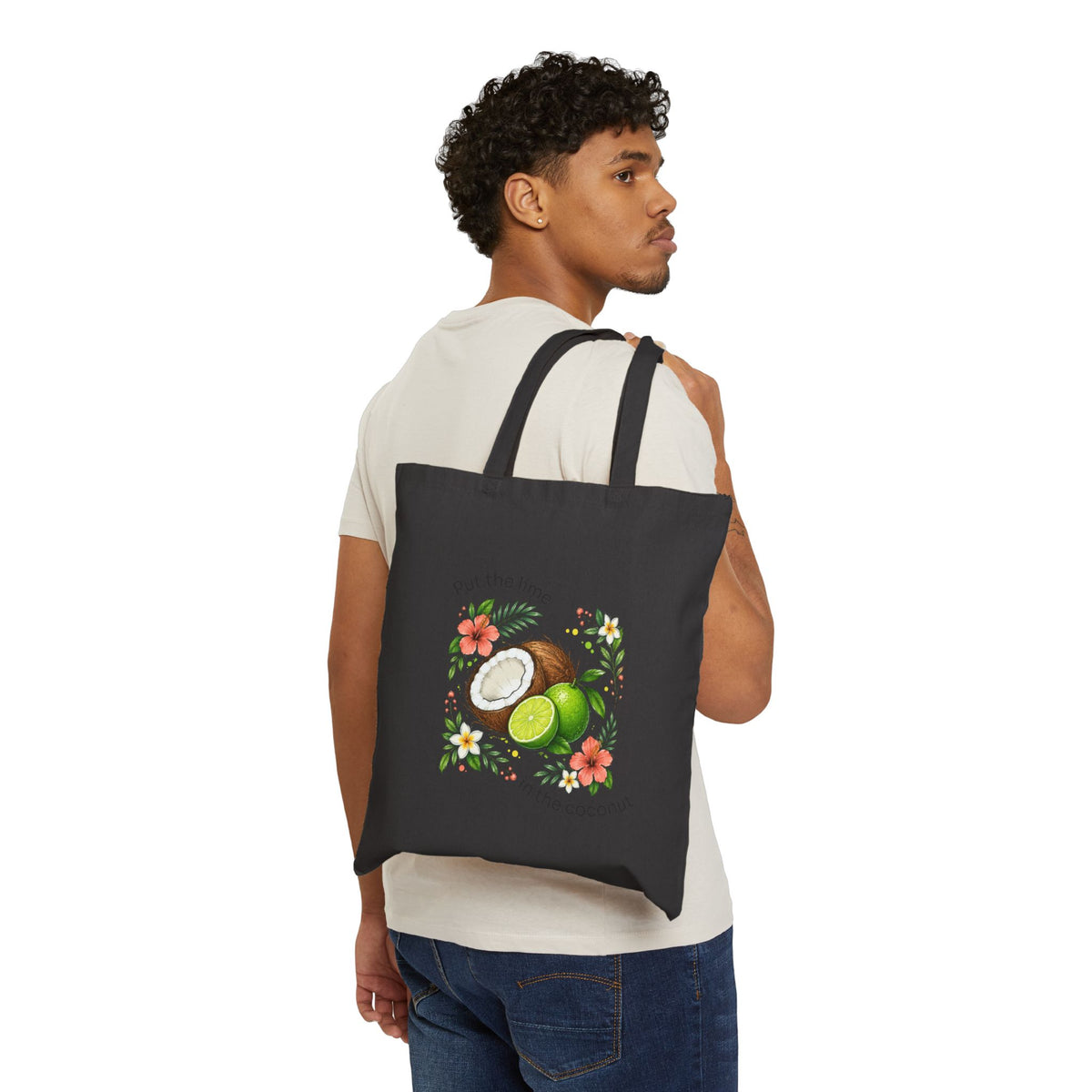 Put the Lime in the Coconut Tropical Canvas Tote Bag