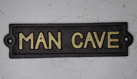 Cast Iron MAN CAVE sign