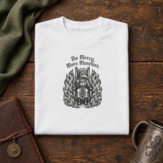 Plague Doctor Throne in Flames Tee