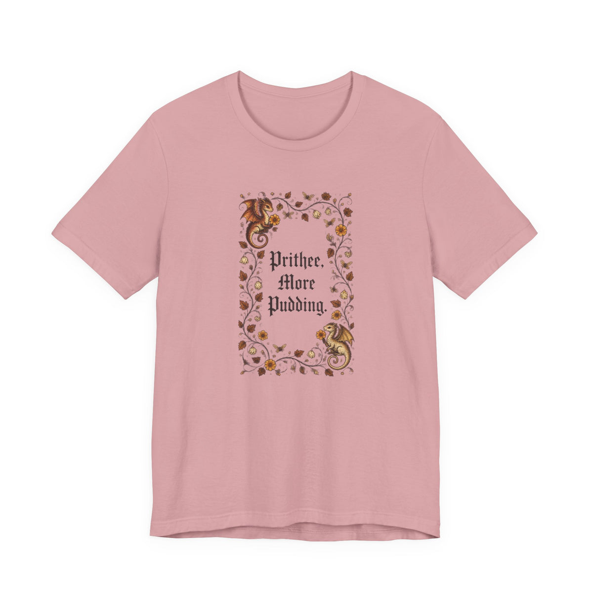 Dragon Floral Frame - Medieval Humor T-Shirt