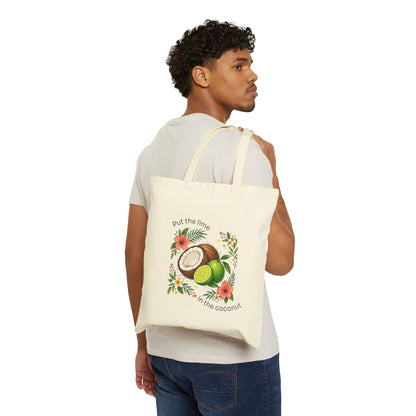 Put the Lime in the Coconut Tropical Canvas Tote Bag