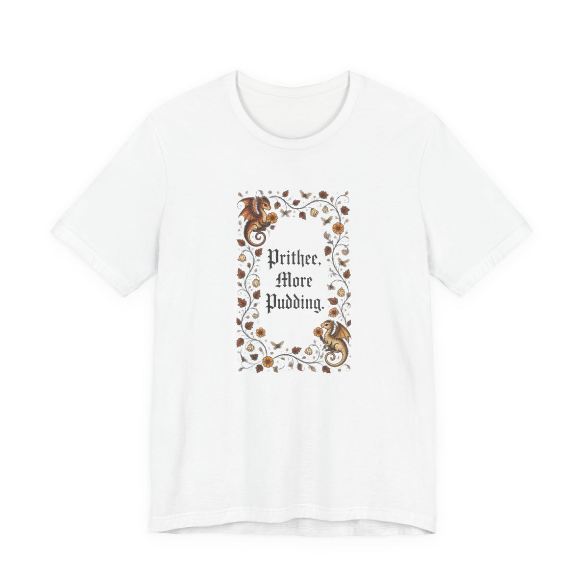 Dragon Floral Frame - Medieval Humor T-Shirt