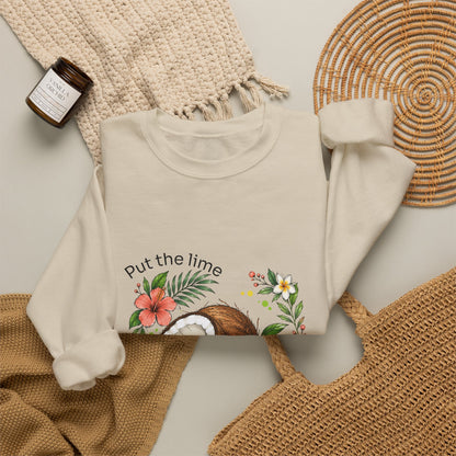 Put the Lime in the Coconut Tropical Floral Crewneck Sweatshirt