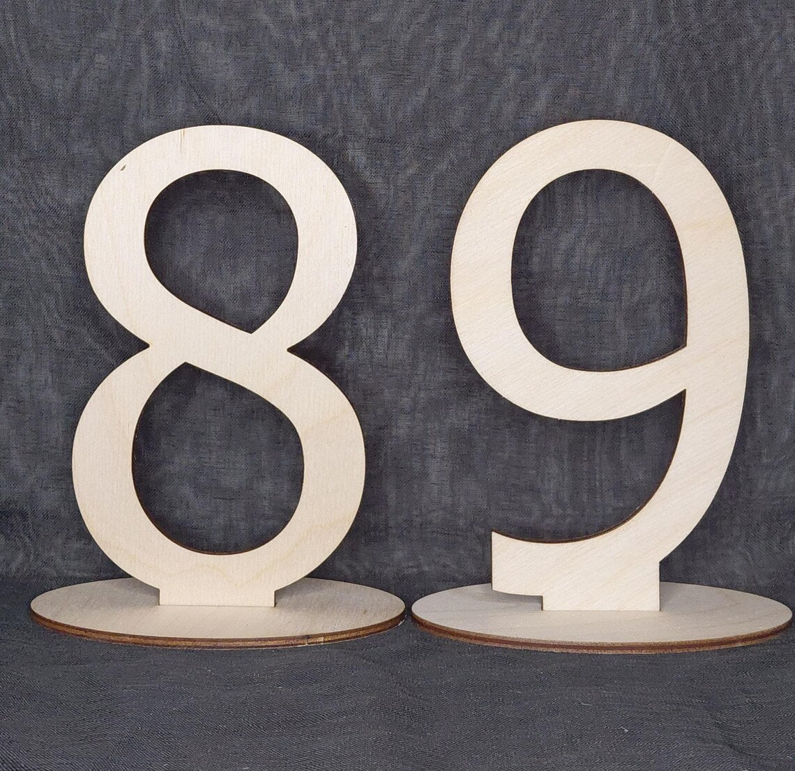 Unfinished Wooden Table Number Blank Sign with Stands.