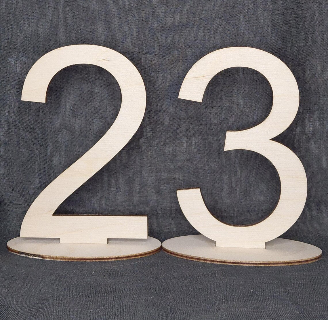 Unfinished Wooden Table Number Blank Sign with Stands.