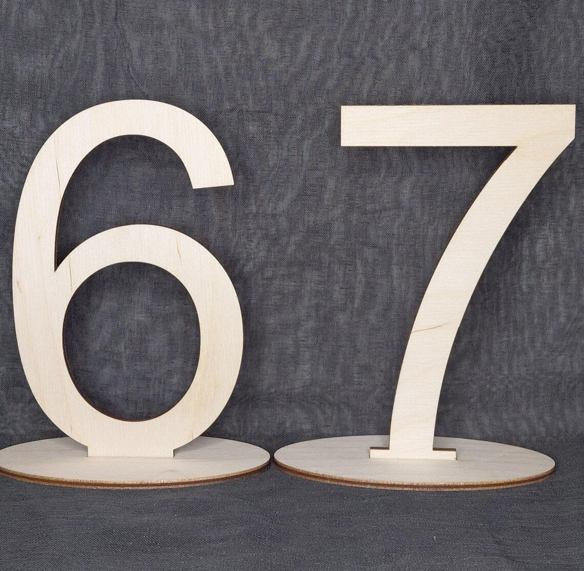 Unfinished Wooden Table Number Blank Sign with Stands.