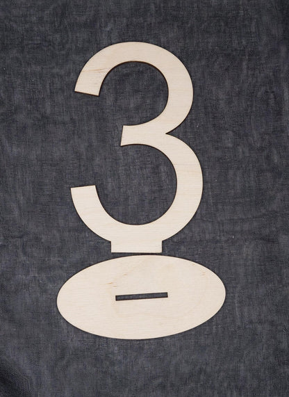 Unfinished Wooden Table Number Blank Sign with Stands.