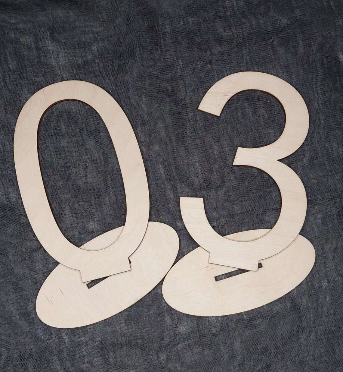 Unfinished Wooden Table Number Blank Sign with Stands.