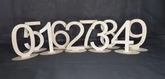 Unfinished Wooden Table Number Blank Sign with Stands.