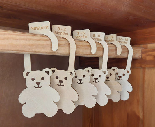 Baby wardrobe dividers, Baby wardrobe organisers, Wooden wardrobe divider, New baby gift, Nursery Closet Divider Set, Adorable Nursery Decor