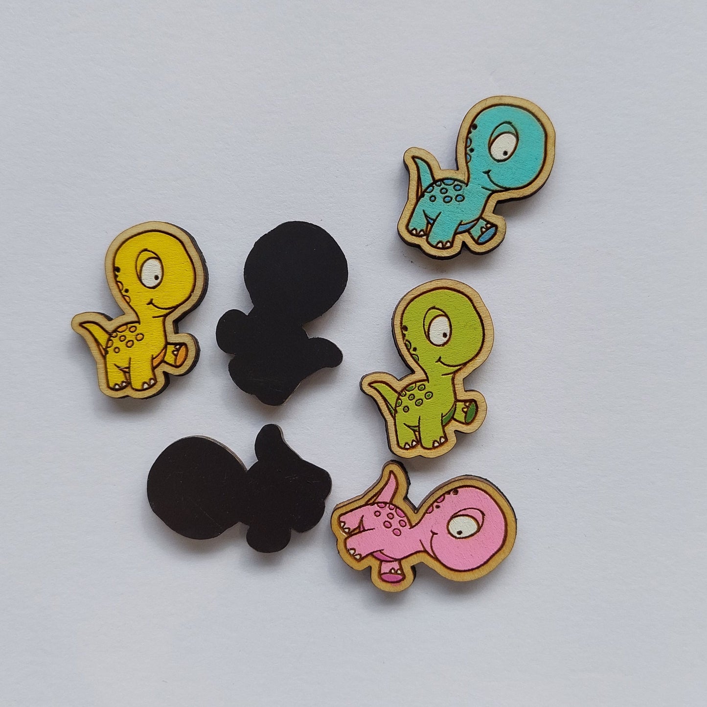 Cute Wooden Dinosaur Fridge Magnets | Set of 6 Colorful Dino Decor | handcrafted wooden dino magnets| Handmade Gift