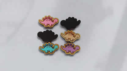 Cute Wooden Dinosaur Fridge Magnets | Set of 6 Colorful Dino Decor | handcrafted wooden dino magnets| Handmade Gift