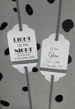 Load image into Gallery viewer, Personalised Sparklers wedding tags, Sparkler tags, Wedding sparklers, Mr and Mrs, SPARKLER TAGS for parties, anniversary, engagement, signs
