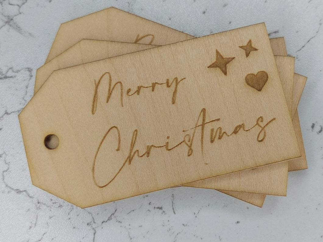 Luxury Christmas Present Tags, Gift Wrapping - Reusable, keepsake, xmas tags, wooden gift tag, Merry Christmas wooden tags, eco friendly tag