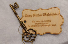 Load image into Gallery viewer, Personalised Christmas Eve Santa Key, For Christmas Tree, Christmas Eves box, Xmas Decoration, Magical Key, Name for children box, keepsake.
